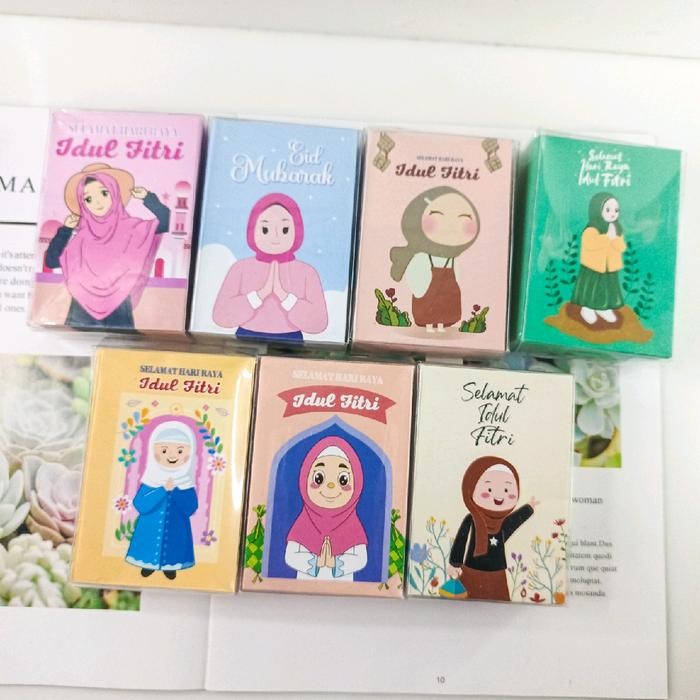 

[Dijual]50pcs amplop Amplop Lebaran ampau hari raya Idul fitri kemasan Box mika kotak amplop lebaran unik - kartun cewe hijab, isi 50pcs amplop pendekTerlaris
