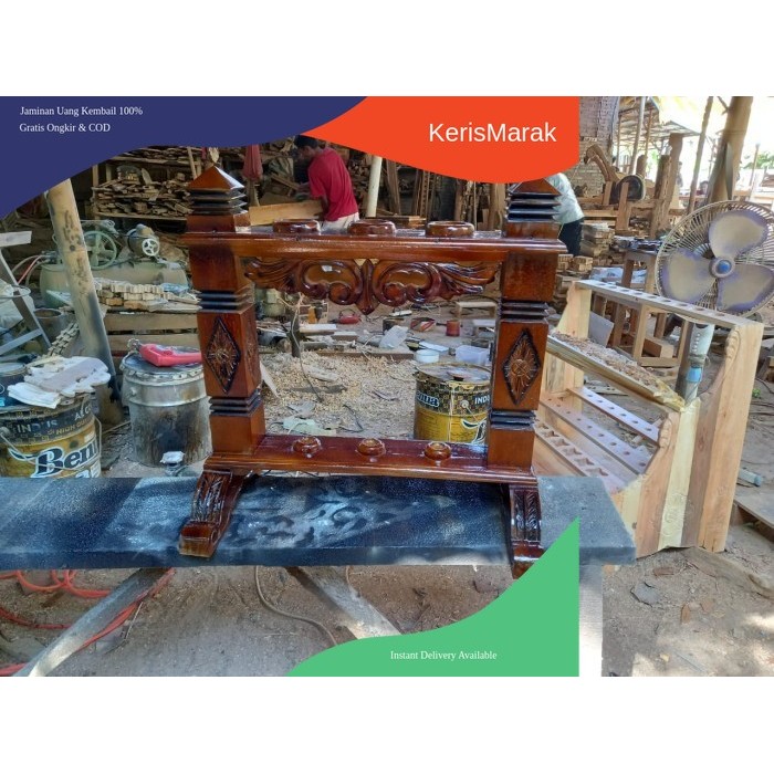 jagrak keris isi 3 ukir bali kokoh jati asli finishing produk antik KHS15