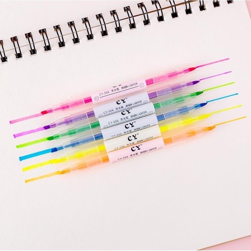 

UG Set Stabilo Highlighter Warna Warni Bolak Balik Isi 6 in 1 / Stabilo Warna Warni / Highlighter Warna Warni