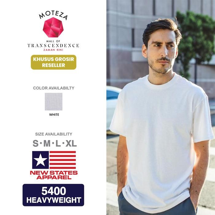 NEW Kaos Polos Combed 20s - NSA Heavy Weight 5400 - WHITE / PUTIH - GROSIR - S, White