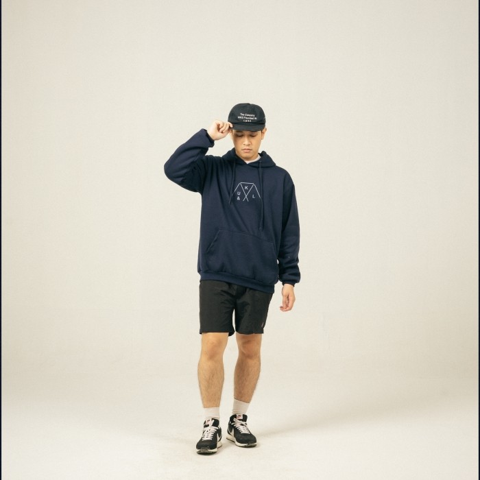 UNKL347 Jacket Hoodie Navy Model Simpel Bahan Fleece NUMM