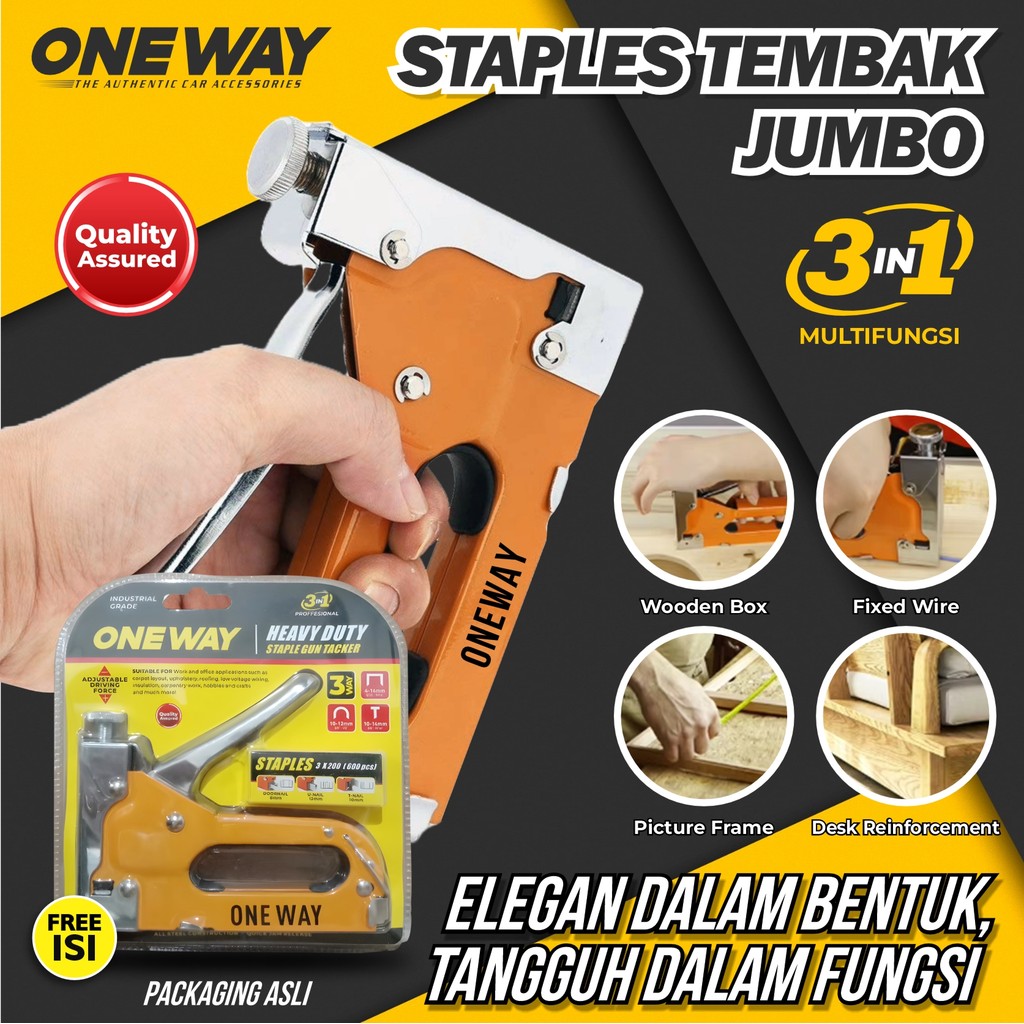 

Staples Tembak 3 in 1 Jumbo Staple Gun Tacker Bisa 3 Jenis Staples Kuat TOP