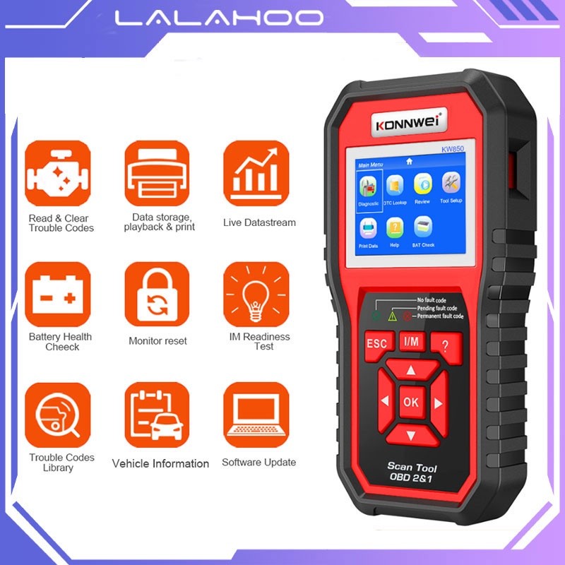 Car ODB2 Scanner for Toyota Honda Suzuki Nissan Auto Diagnostic Scanner KONNWEI KW850 Full Function 