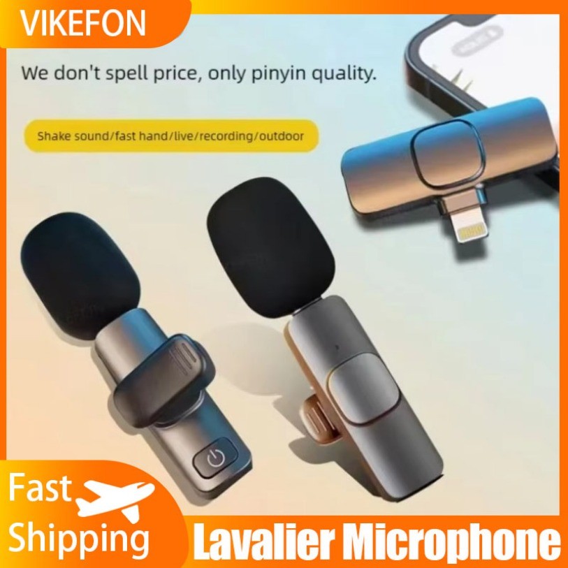 Microphone Wireless Lavalier Microphone Noise Reduction Mic for iPhone/Android for Live Streaming/Yo