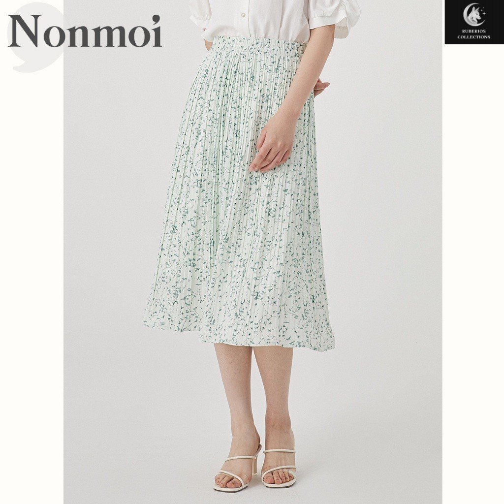 Nonmoi - Ivanna Skirt Rok Panjang Wanita Motif Floral Warna Hijau