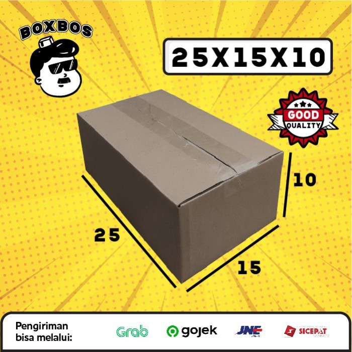 

KARDUS BOX uk 25x15x10 CM Kotak Packaging Corrugated SHEET POLOS