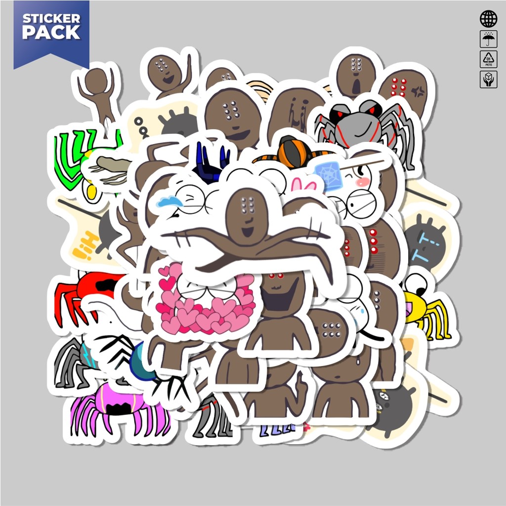 

[100PCS]Stiker Pack Hewan Laba laba Aesthetic Vinyl Anti Air Dekorasi Sticker Laptop Buku Journal Koper Helm Casing HP Gitar Helm Skateboard
