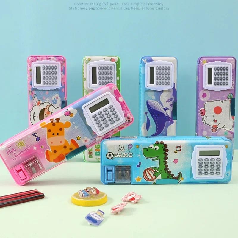 

Cartoon Computer Stationery Box Children's Multifunctional Pencil Case Creative Student Supplies Large Capacity Sharpener