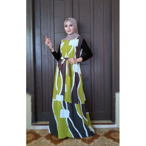 Gamis Rayon Twill Premium Batik Fannifan Pekalongan terbaru Gamis overall resleting depan gamis kira