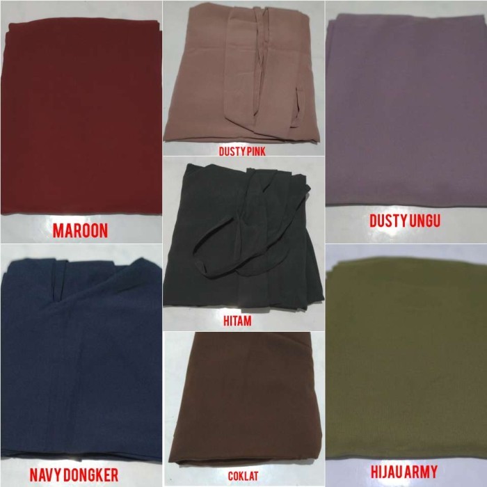 Gamis Syari Polos Wolfis  - Cokelat, XL