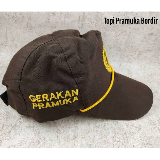 (PST.ATK) TOPI PRAMUKA BORDIR/TOPI SEKOLAH/TOPI PRAMUKA COKLAT
