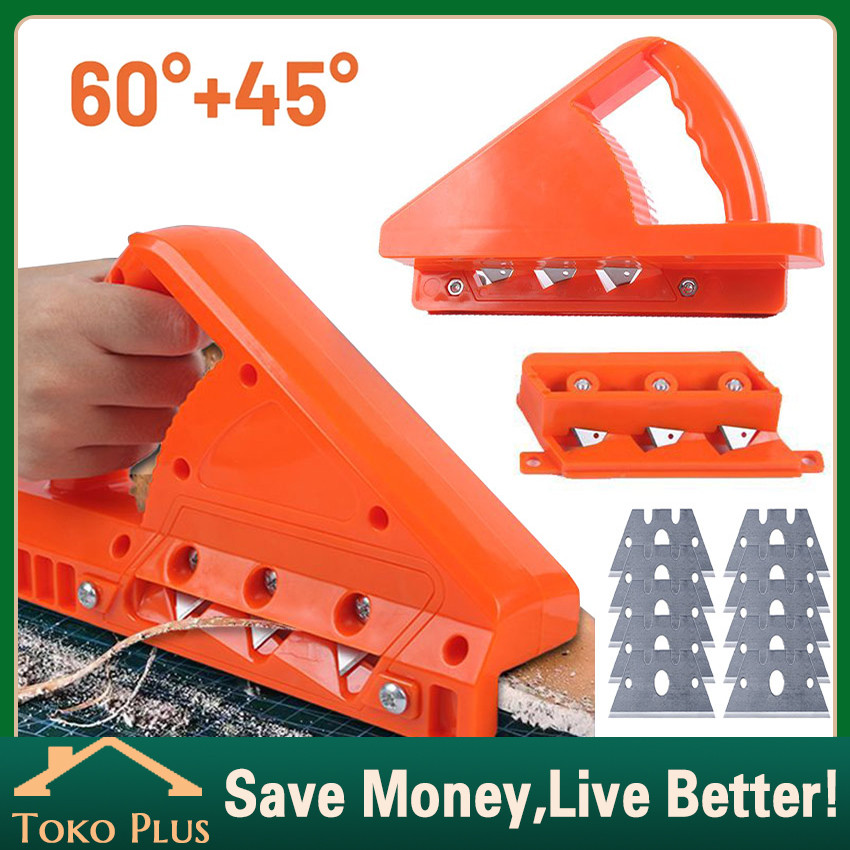 

12Pcs/Set Alat Serutan Pemotong Cutter Gypsum Sudut 45 derajat dan 60 derajat berikut refill / Alat Pemotong Tepi Gypsum Drywall Chamfer Cutting Tool