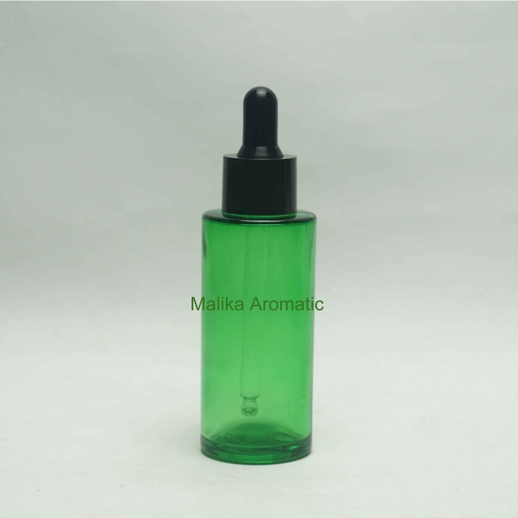 Serum 50 ml RF Hijau Original Pipet Hitam PP / Botol Pipet Karet / Botol Serum / Botol Kaca Kosmetik
