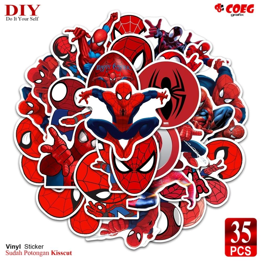 

[35PCS] Disney Stiker Pack CG34 | Marvel Spider-Man | Stiker Manusia Laba-Laba Custom Decal Vinyl Anti Air | Stiker Aesthetic untuk Buku, Journal, Koper, Casing HP, Laptop, Helm, Motor, Botol Minum