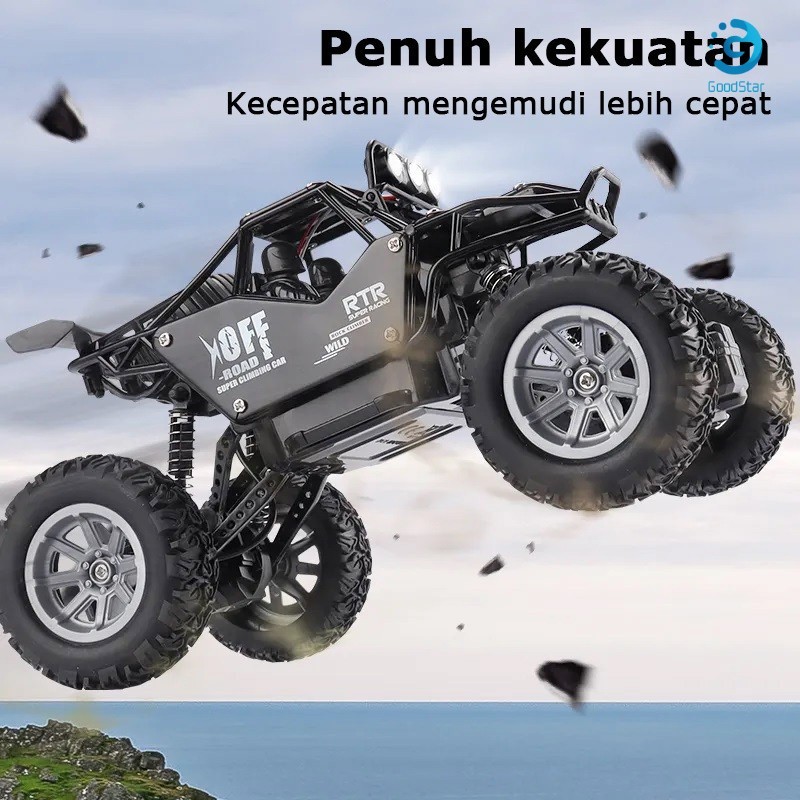Mobil Remote Control Offroad 2WD Alloy RC Rock Crawler Skala 1:16 dengan Lampu