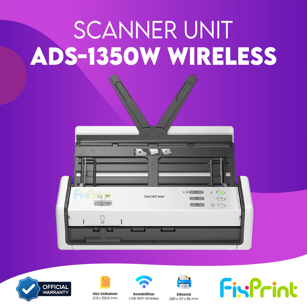 Scanner Brother ADS1350W ADS1350W Wifi Scanner Portable Mobile Scanner Duplex ADF Wifi Garansi Resmi