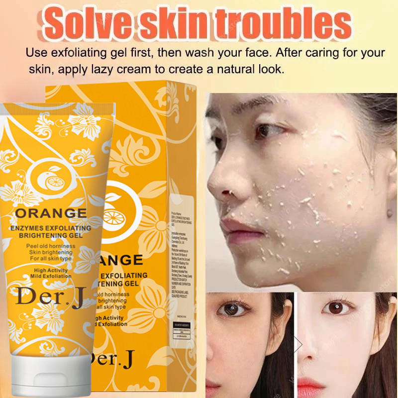 Exfoliating Gel Face Eksfoliasi Wajah Blackhead Cleaner Orange Exfoliating Whitening Gel Pengelupas 