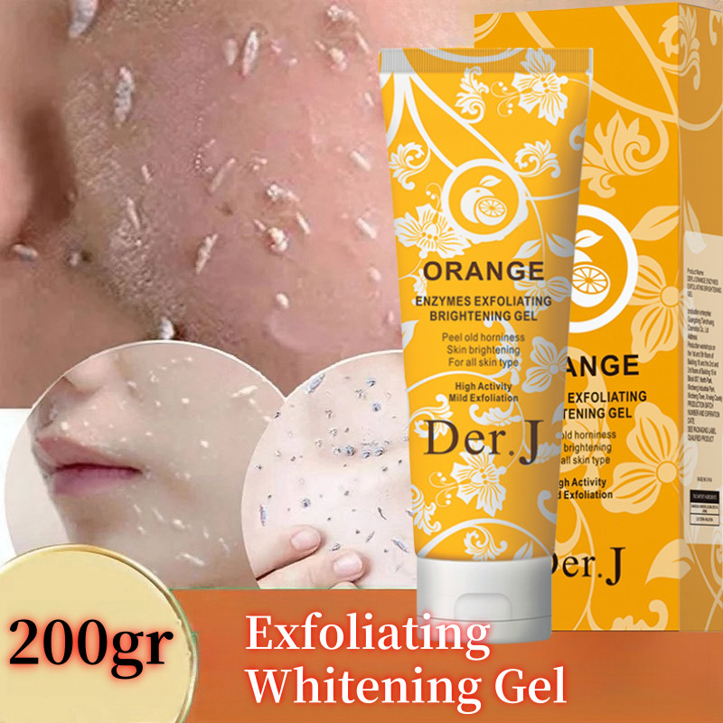 Exfoliating Gel Face Eksfoliasi Wajah Blackhead Cleaner Orange Exfoliating Whitening Gel Pengelupas 