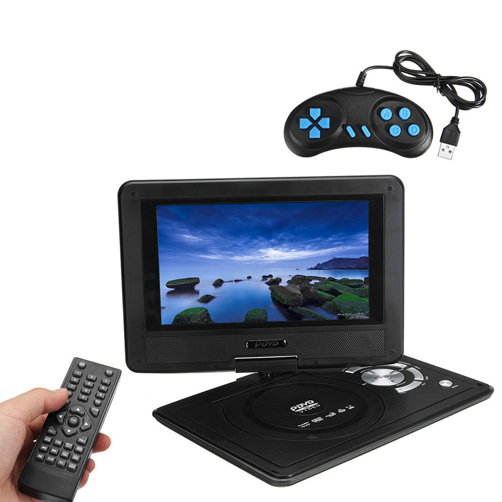 9 Inch HD TV Portable DVD Player 16:9 LCD Screen 234x480 Image Resolution CD Game TV Player USB Radi