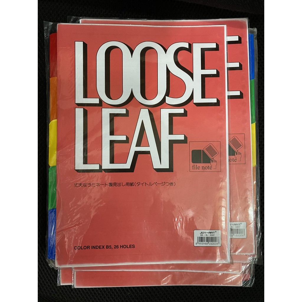 

JOY-ART LOOSE LEAF B5-IL-05C / PEMBATAS LOOSE LEAF B5 5 WARNA