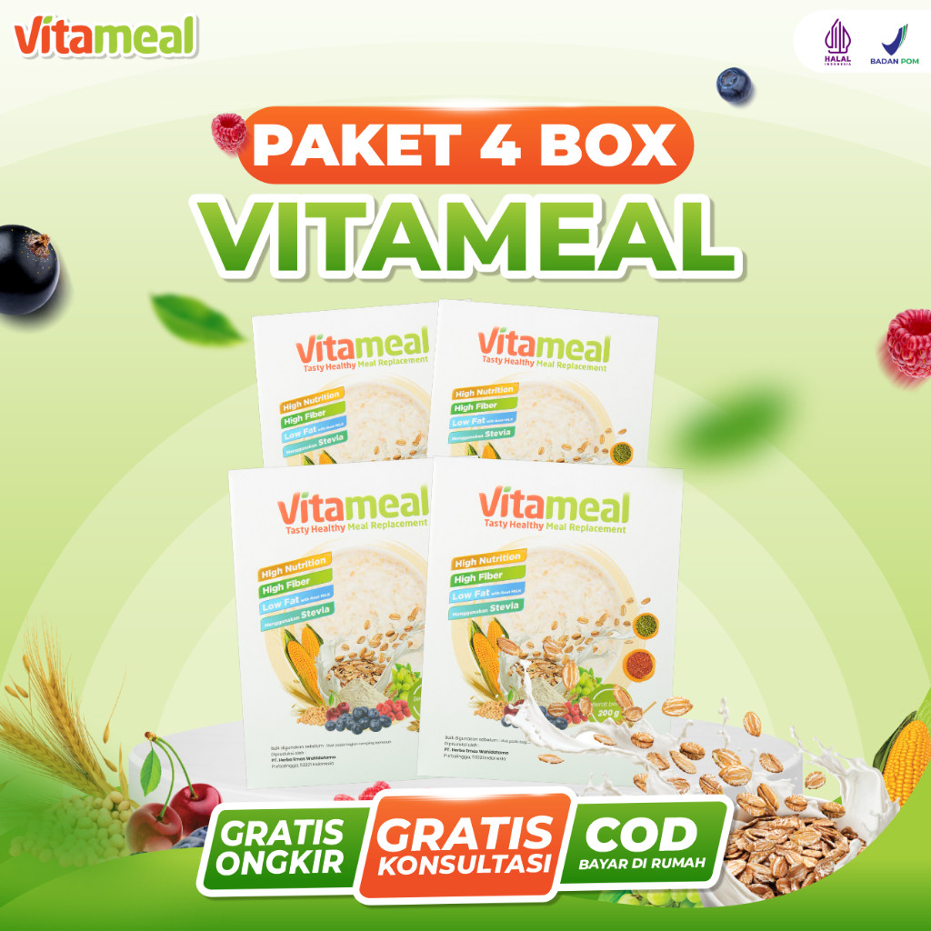 

Promo 1 Box - Vitameal 4 Box - Sereal Sehat Multigrain Menurunkan Gula Darah Tinggi Menjaga Kadar Gula Mencegah Diabetes 03