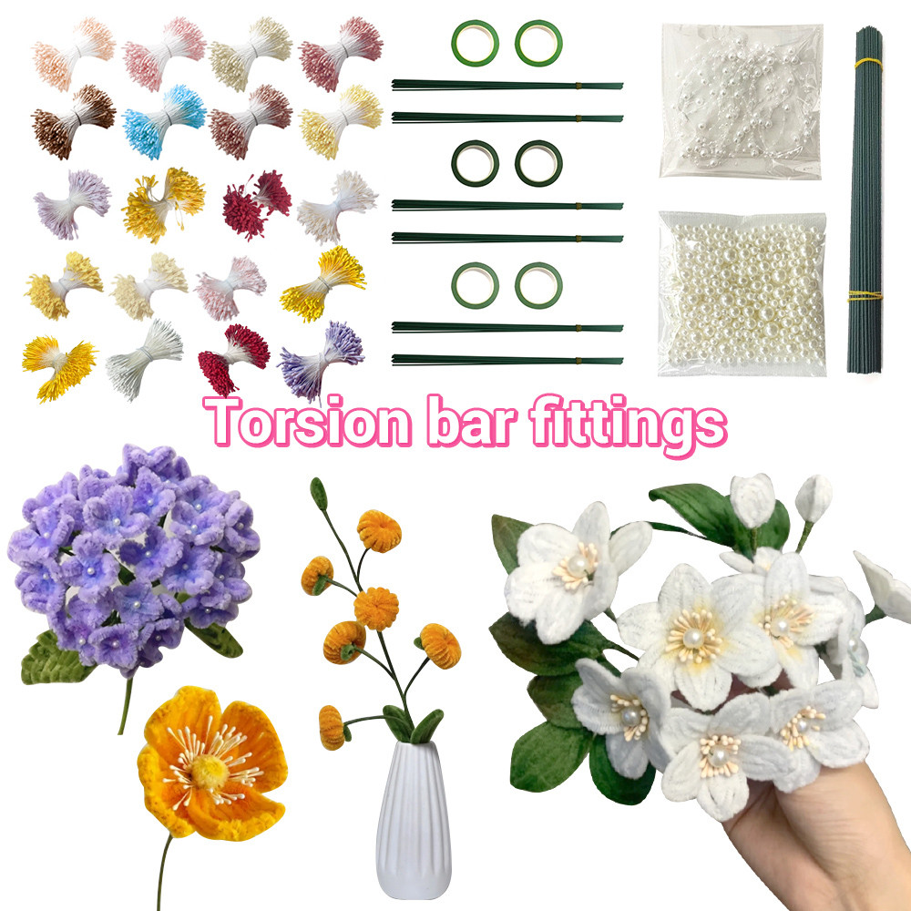 

400pcs Plush Twist Stick Colorful Chenille Stems Twist Wire For Diy Tulip Bouquet Making Kit Artificial Flower Accessories
