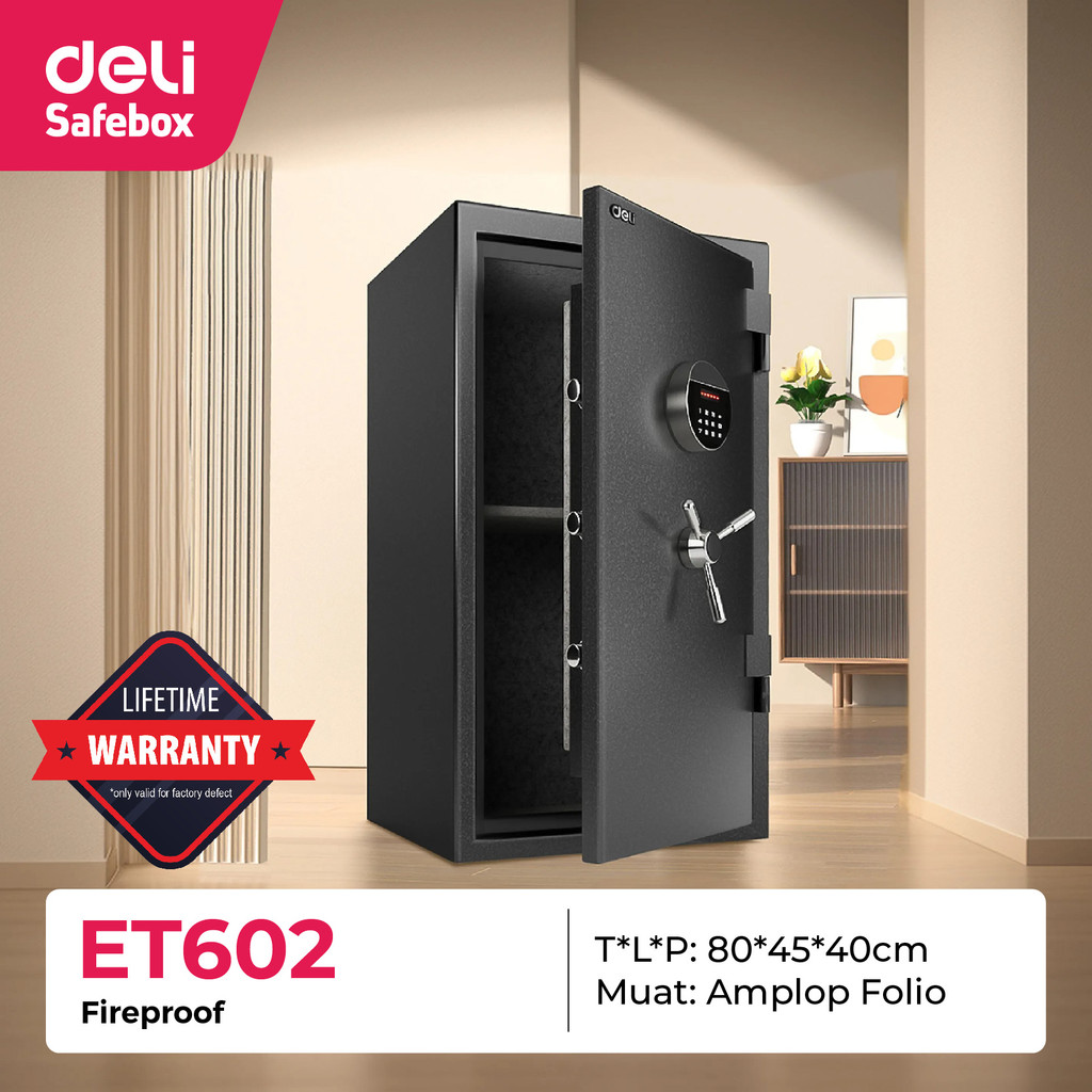 

BRANKAS DIGITAL DELI ET-602 HANDLE LOCK PREMIUM & FIREPROOF / SAFE DEPOSIT BOX ET602