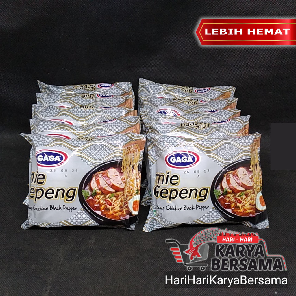 

GAGA MIE GEPENG INSTAN KUAH AYAM LADA HITAM PACK 10 BUNGKUS X 67GR