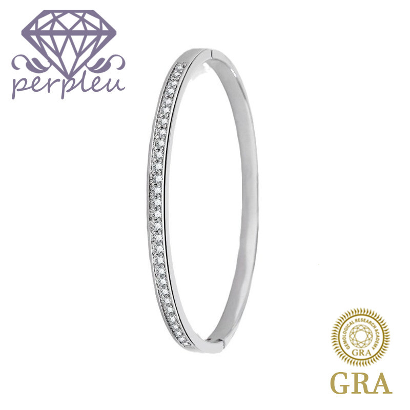 Sertifikat GRA Gratis Gelang Perhiasan Platinum Moissanite Fashion Wanita