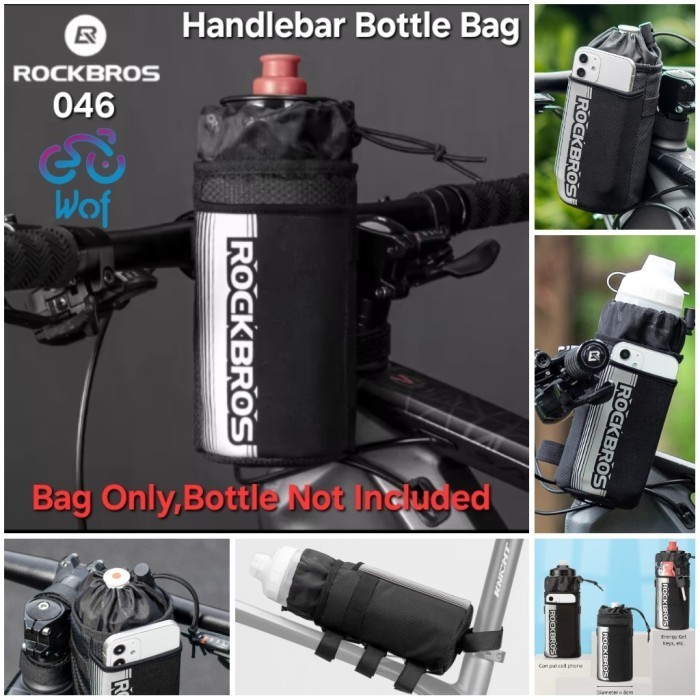 ROCKBROS 046 Tas Pegangan Botol Air HP Stang Rangka Depan Sepeda Motor Lightweight Portable Bicycle 