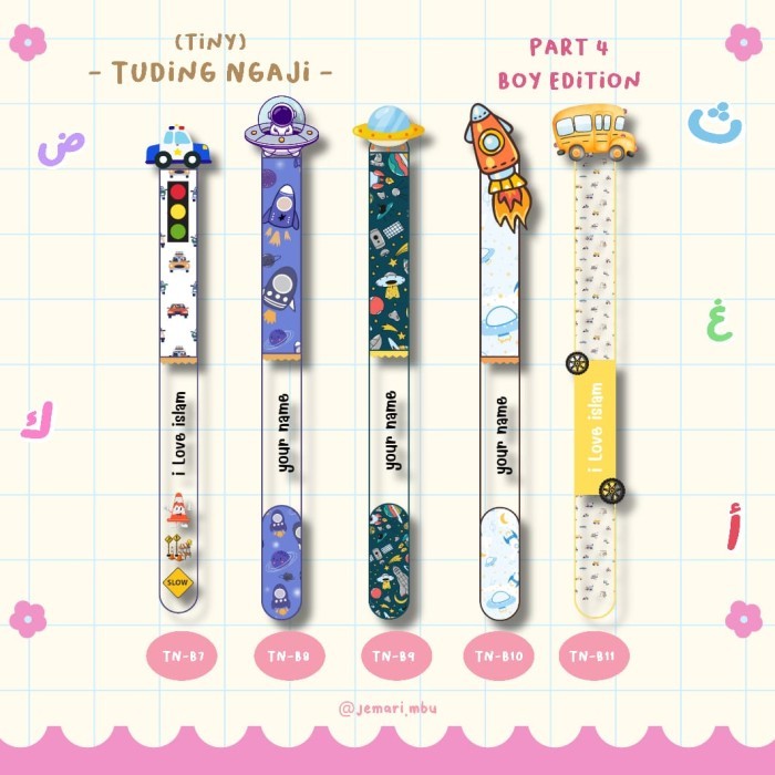 

Tuding Ngaji / Pena Kaji / Kalam Baca Character Cute Karakter Anak-Anak Al-Qur'an Nur Karim Custom Akrilik Acrylic Transparant 3mm Tebal Tiny Jumbo Free Box Packaging Gift - Series 4
