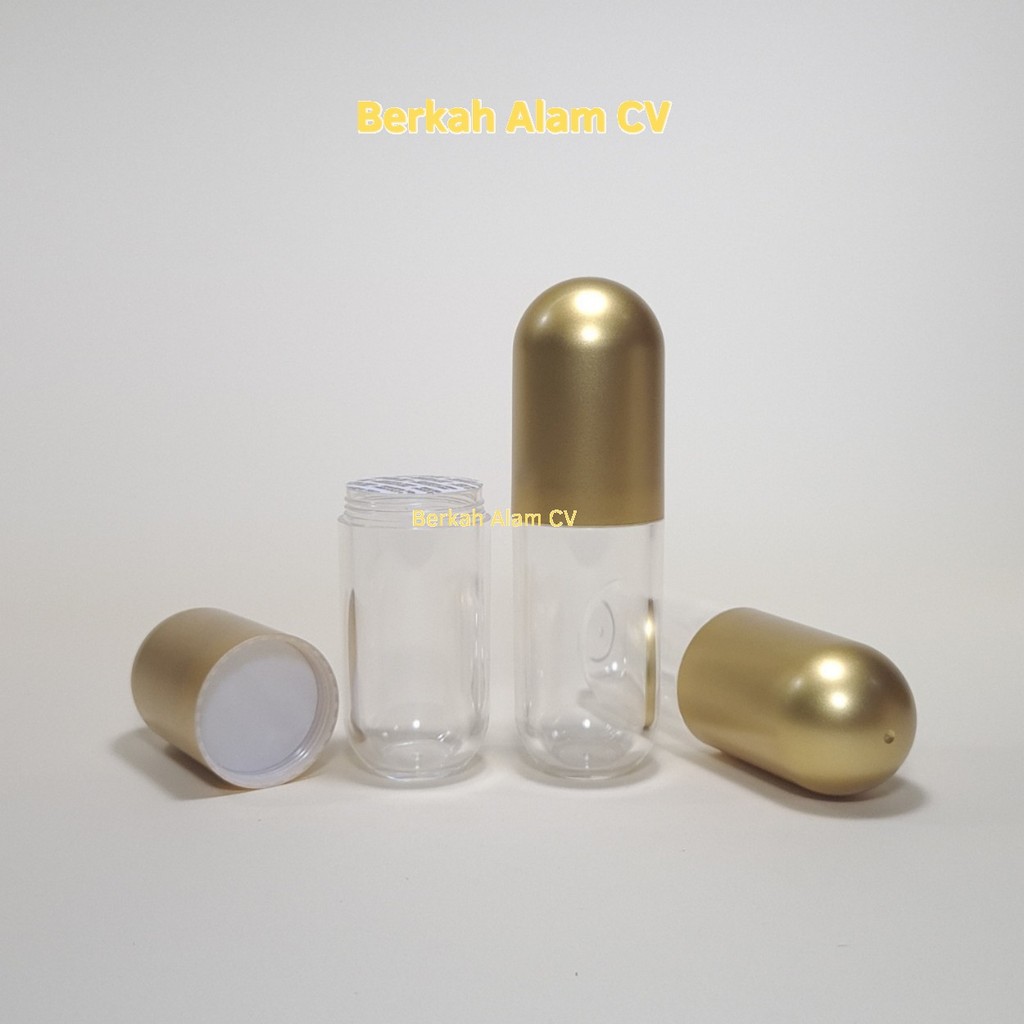 Botol Kapsul 60 ml / Botol Acrilic / Botol Pet Obat / Botol Bentuk Kapsul / Botol Obat Bentuk Kapsul