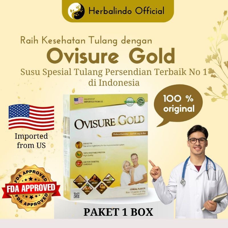 

( 1 Box ) OVISURE GOLD SUSU OBAT VITAMIN TULANG DAN SENDI SYARAF KEJEPIT KERAM ORIGINAL AS