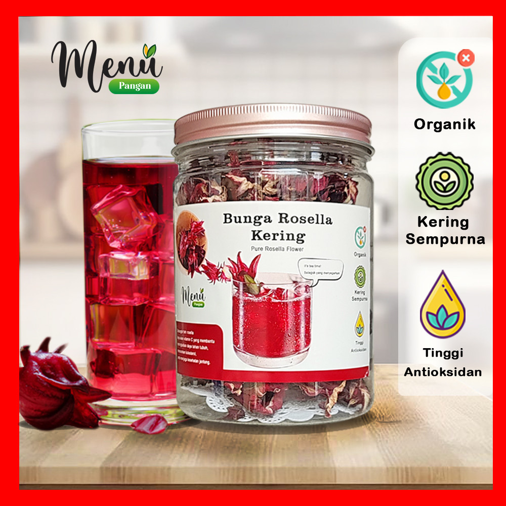 

Teh Bunga ROSELLA Kering - Teh Herbal Kesehatan Rosella Merah - Teh Rosella Organik