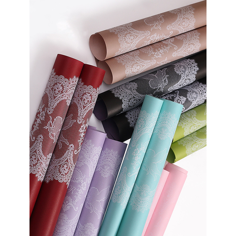 

Cupid Embossed Lace Flower Wrapping Paper, Handmade Bouquet Material, Art Pattern, DIY Craft, Gift Paper Roll