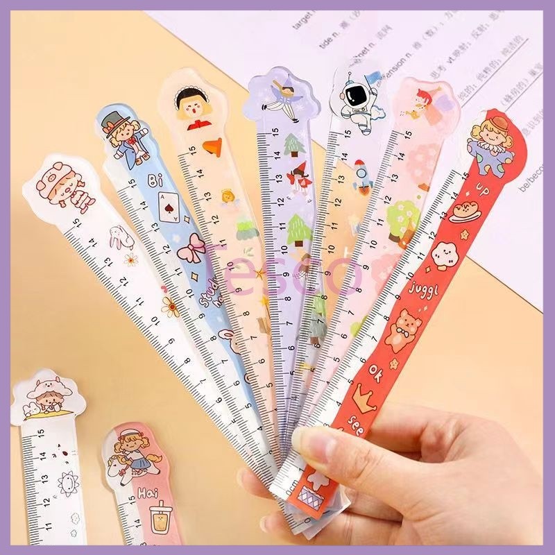 

Tesco Penggaris pola kartun siswa/Penggaris plastik 15cm