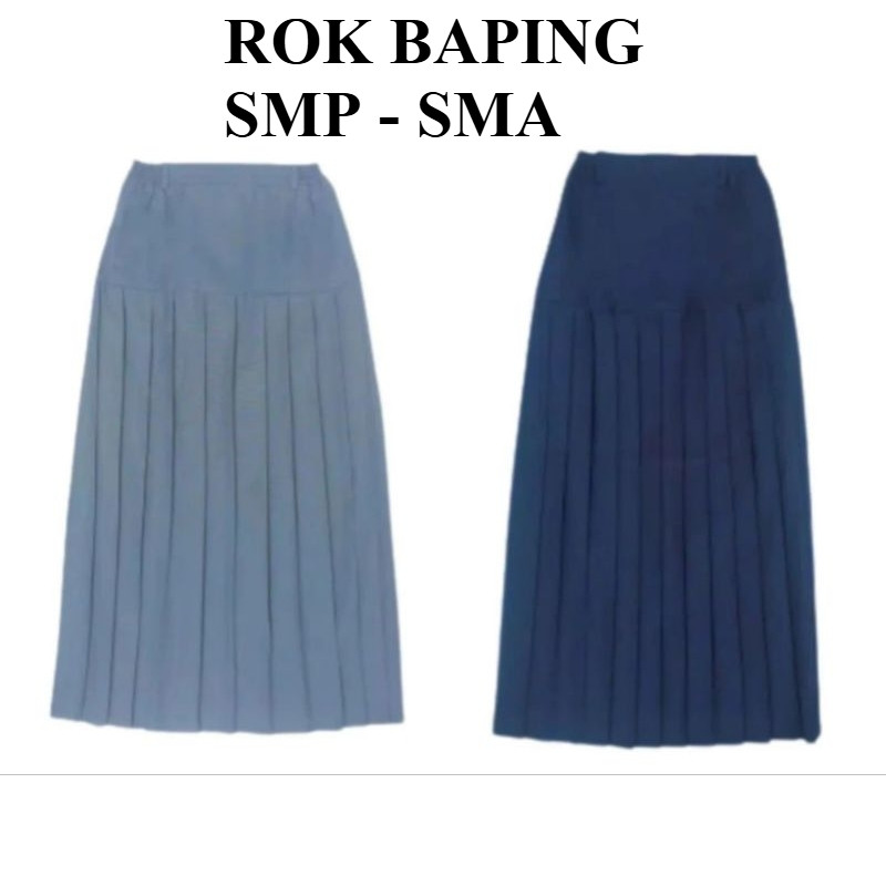 Rok Plisir Turun Pinggang Panjang SMP SMA Rok Plisir Panjang Seragam Sekolah Rok Seragam SMP Rok Ser