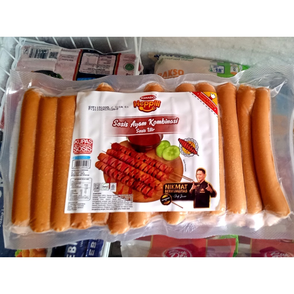 

Kimbo Heppiii Sosis Ayam Ulir 1,06kg Isi 40