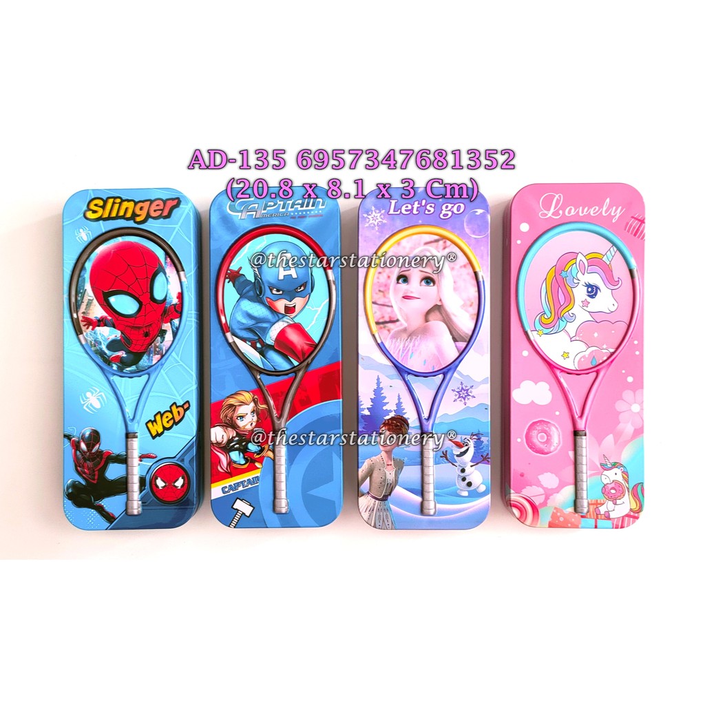 

(1 Biji) Kotak Pensil Kaleng Raket AD-135 Timbul / Tempat Pensil Kaleng 20.8*8.1*3 Cm