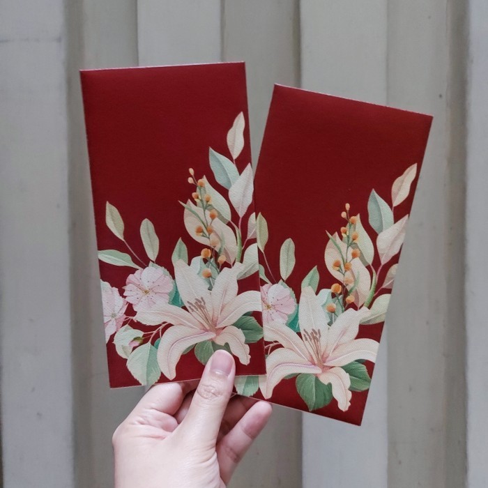 

Amplop Uang Angpao Imlek, Lebaran, Gift - Lily - Maroon