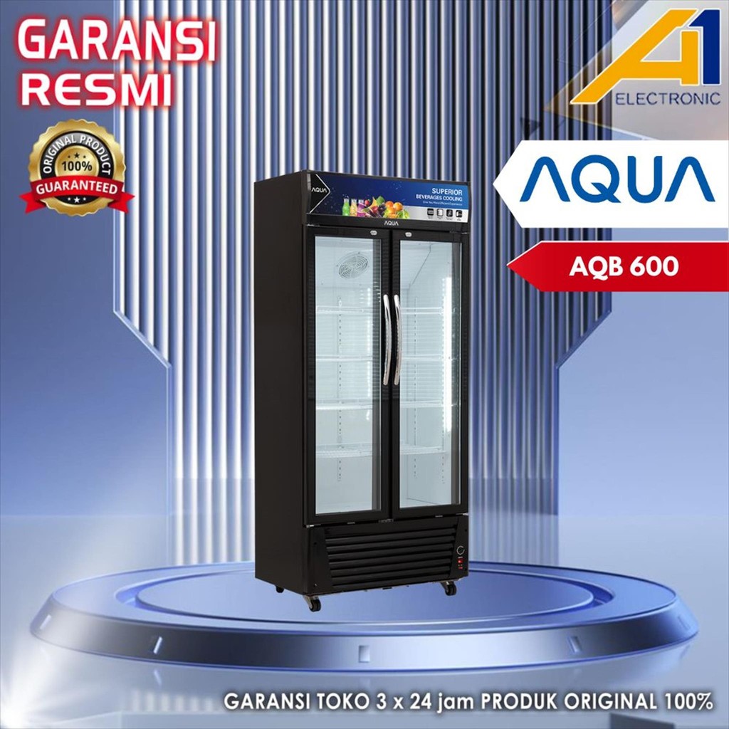 AQUA Showcase AQB-600 / AQB600 Cooler 2 Pintu 450 Liter Display