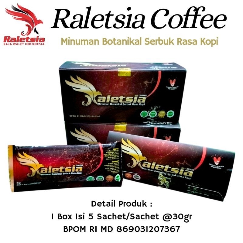 

KOPI RALETSIA COFFEE 1 BOX ISI 5 SACHET MINUMAN BOTANIKAL SERBUK RASA KOPI ORIGINAL