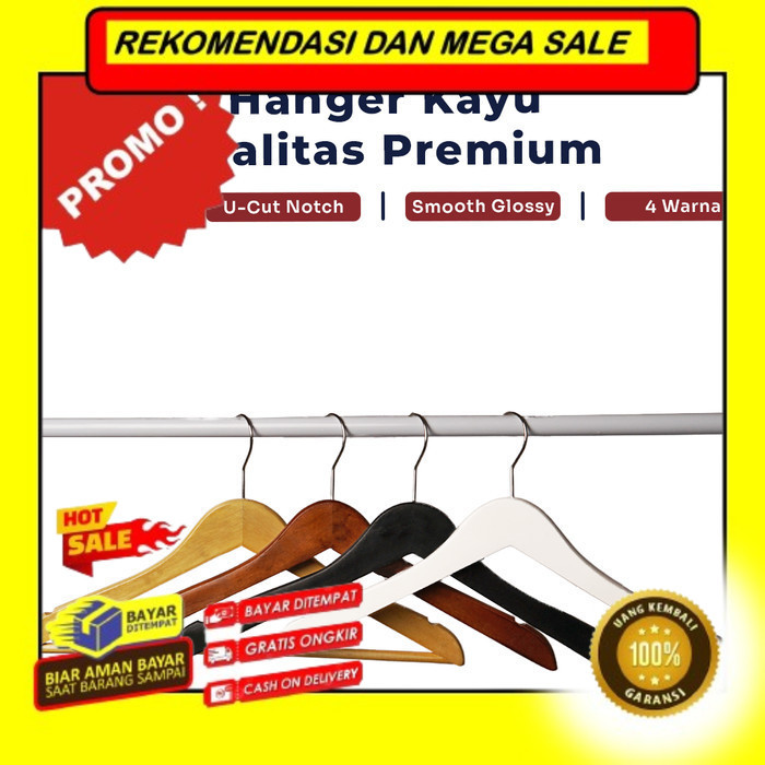 Terlaris Indokurnia Hanger Kayu Kualitas Premium - Anak Polos,Natural Rekomendasi