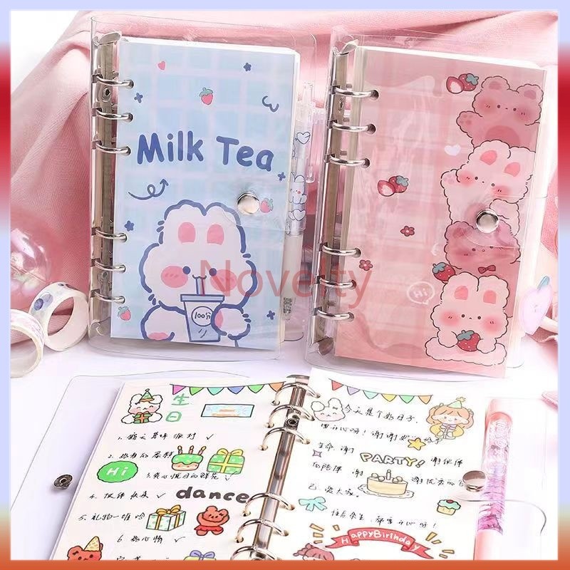 

Novelty Binder A6 (100 lembar) cartoon daily planner aesthetic/Binder A6 Notebook Diary Perencana Harian Lucu