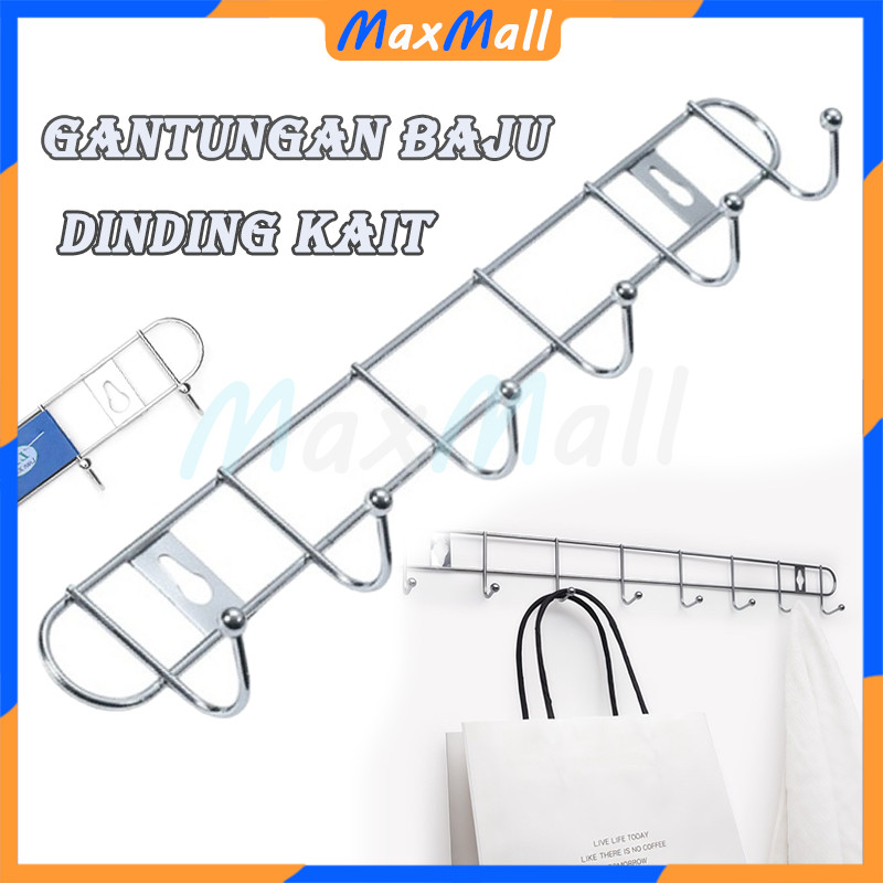 Gantungan Baju Hook Gantungan Baju Stainless Kapstok Dinding 8 Kait Gantungan Baju Pintu Kapstok Sta
