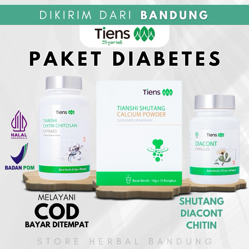 PAKET PRODUK TIENS UNTUK DIABETES MELITUS OBAT FITOFARMAKA TIENS SHUTANG CALCIUM POWDER DIACONT DIAB