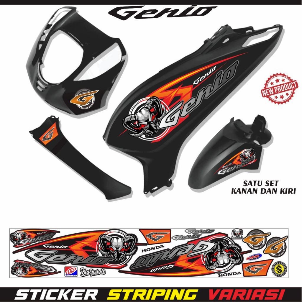 STIKER MOTOR STIKER GENIO / STRIPING MOTOR HONDA GENIO TERLARIS STIKER