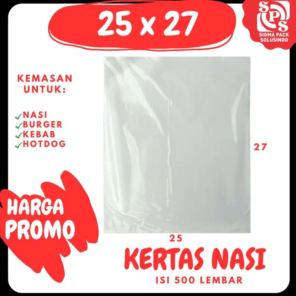 

Kertas Nasi Putih Foodgrade | Polos 25x27 | KFC | Paper Wrap | Burger | Kebab | MEDIAKIT