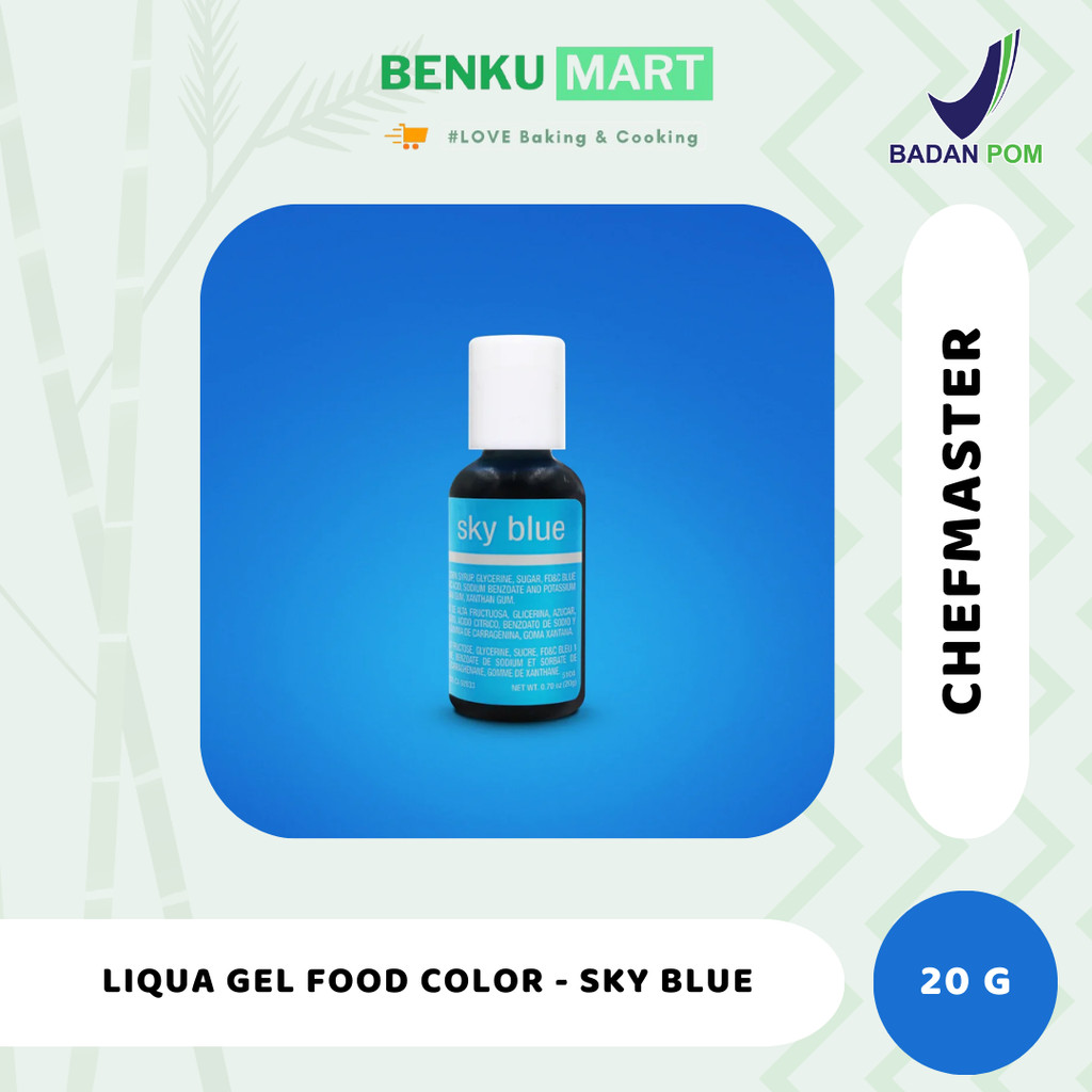 

Chefmaster SKY BLUE Liqua Gel Food Color 20 gr Pewarna Makanan