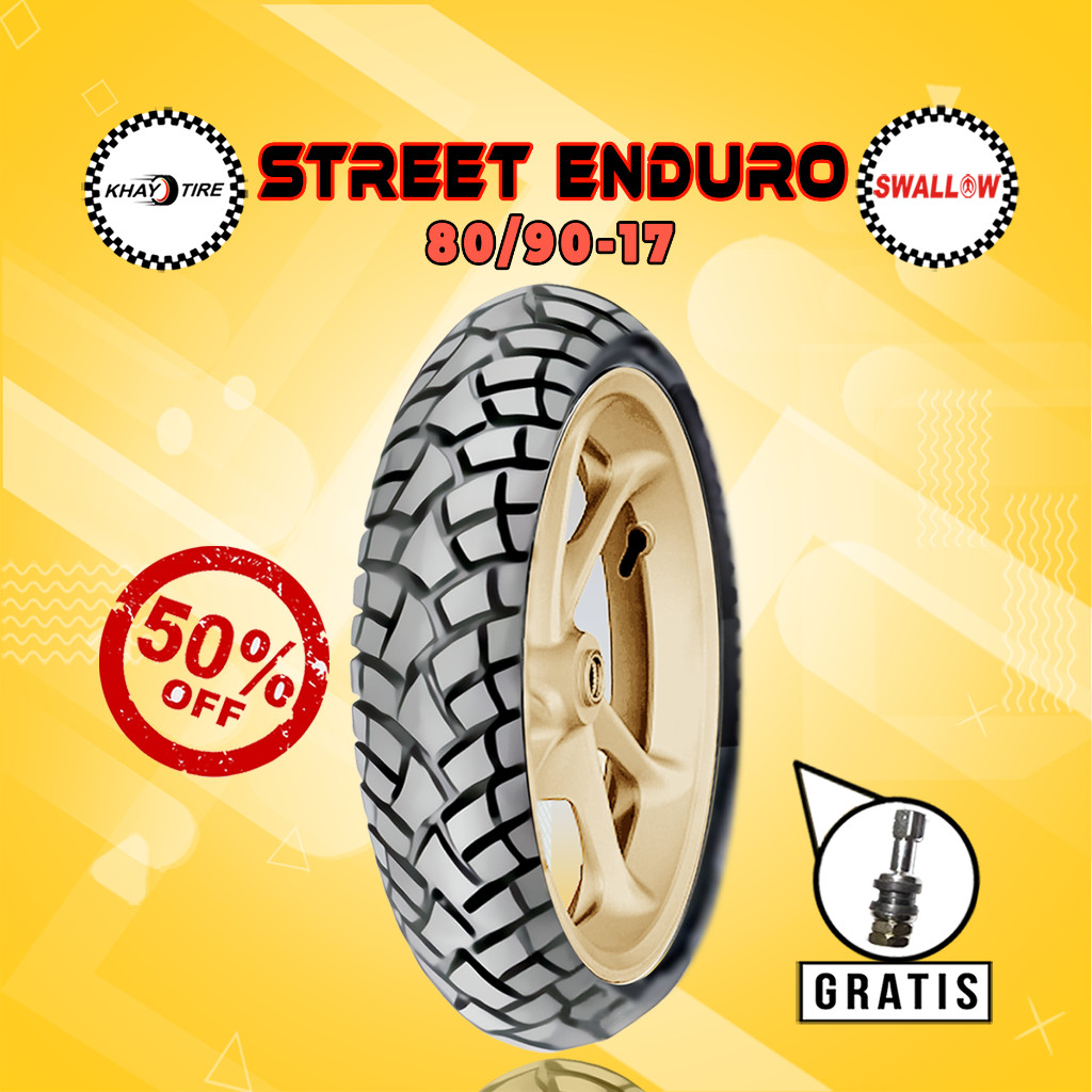Ban Motor SWALLOW STREET ENDURO 80/90 Ring 17 Tubeless